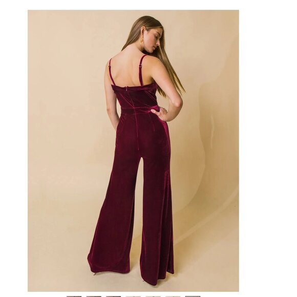 Red Velvet Jumpsuit - Picture 2 of 8